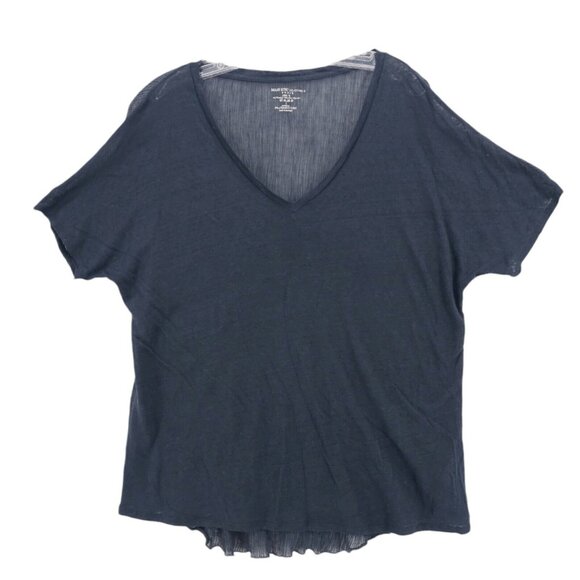 Majestic Filatures Black Linen Cotton Silk Mixed Fabrics Top Size 1 - OVERSIZED - Picture 1 of 5